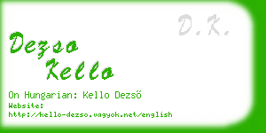 dezso kello business card