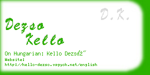 dezso kello business card